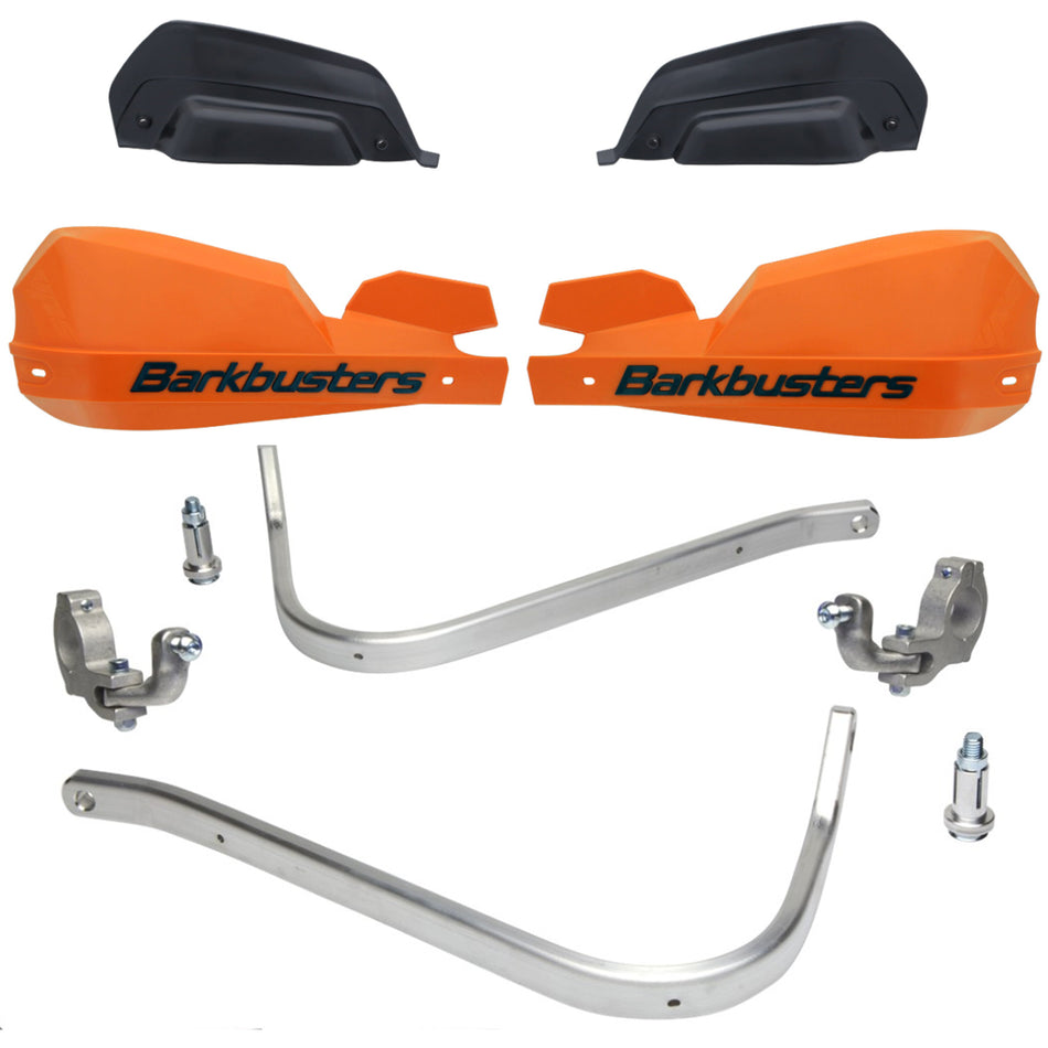 CUBRE PUÑOS ALUMINIO KAWASAKI VERSYS 1000 15-18 - HUSQVARNA TE 125/250/300 - FE 250/350/450/501 - FC 250/350/450 - KTM EXC 125/250/300 - EXC-F 250/350/450/500 - NARANJA/NEGRO (INCLUYE PLASTICOS VPS) - BARKBUSTERS