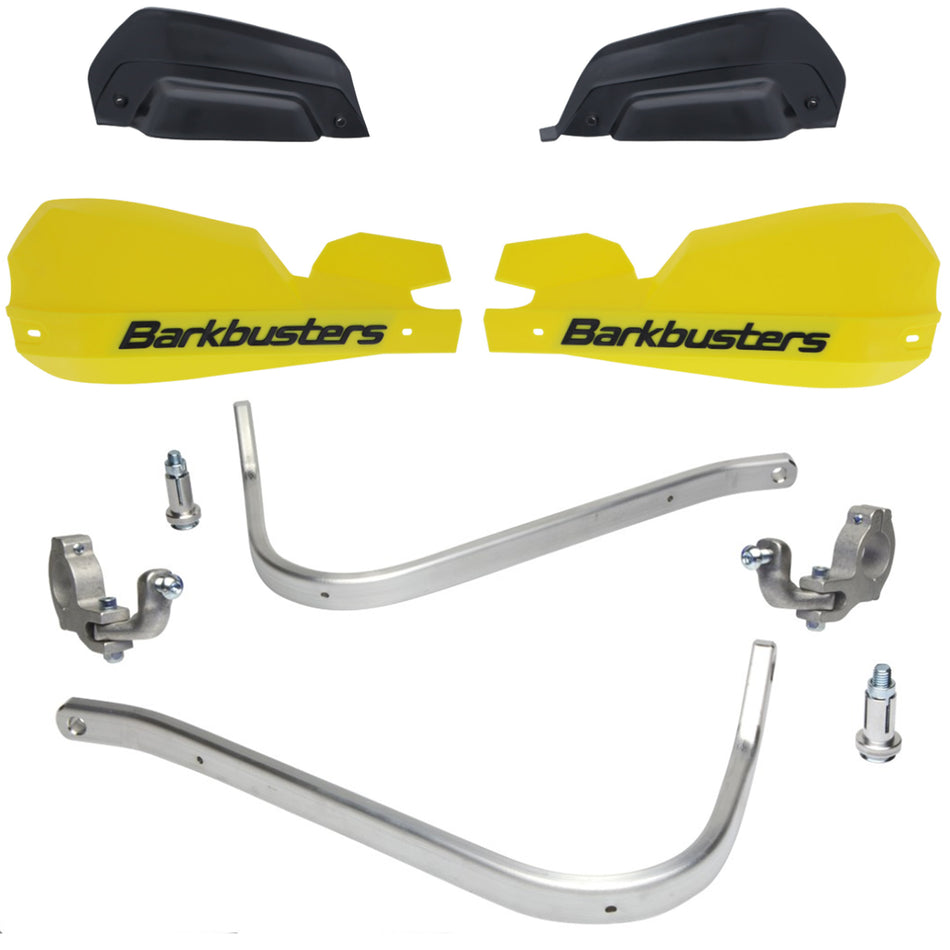 CUBRE PUÑOS ALUMINIO KAWASAKI VERSYS 1000 15-18 - HUSQVARNA TE 125/250/300 - FE 250/350/450/501 - FC 250/350/450 - KTM EXC 125/250/300 - EXC-F 250/350/450/500 - AMARILLO/NEGRO (INCLUYE PLASTICOS VPS) - BARKBUSTERS