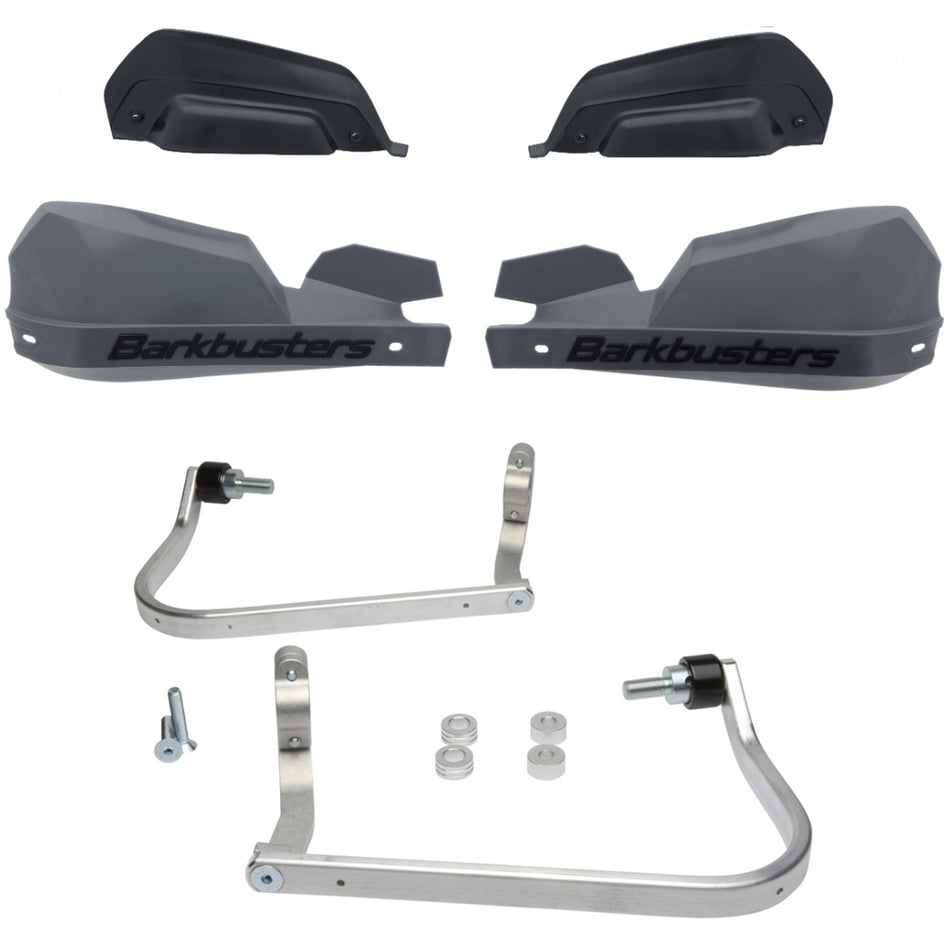 CUBRE PUÑOS ALUMINIO BMW F 650 GS 08-12 - F 650 GS TWIN - F 800 GS 08-12 - R 1200 GS ADVENTURE 06-12 - TRIUMPH TIGER 1050 - GRIS/NEGRO [INCLUYE PLASTICOS VPS] - BARKBUSTERS