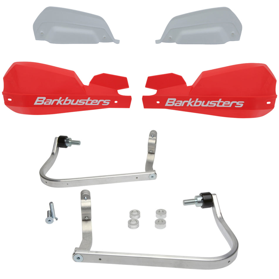 CUBRE PUÑOS ALUMINIO BMW F 650 GS 08-12 - F 650 GS TWIN - F 800 GS 08-12 - R 1200 GS ADVENTURE 06-12 - TRIUMPH TIGER 1050 - ROJO/BLANCO [INCLUYE PLASTICOS VPS] - BARKBUSTERS