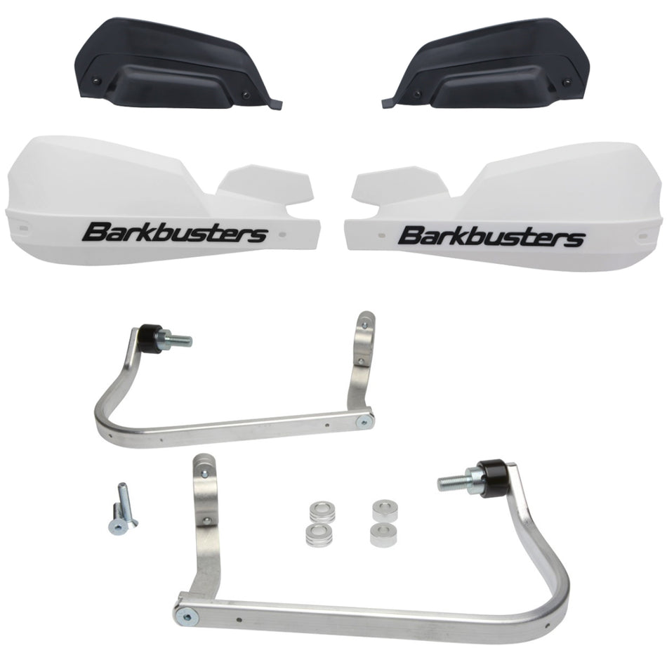 CUBRE PUÑOS ALUMINIO BMW F 650 GS 08-12 - F 650 GS TWIN - F 800 GS 08-12 - R 1200 GS ADVENTURE 06-12 - TRIUMPH TIGER 1050 - BLANCO/NEGRO [INCLUYE PLASTICOS VPS] - BARKBUSTERS