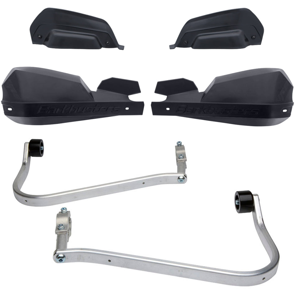 CUBRE PUÑOS ALUMINIO KAWASAKI VERSYS 650 06-25 - NEGRO/NEGRO (INCLUYE PLASTICOS VPS) - BARKBUSTERS