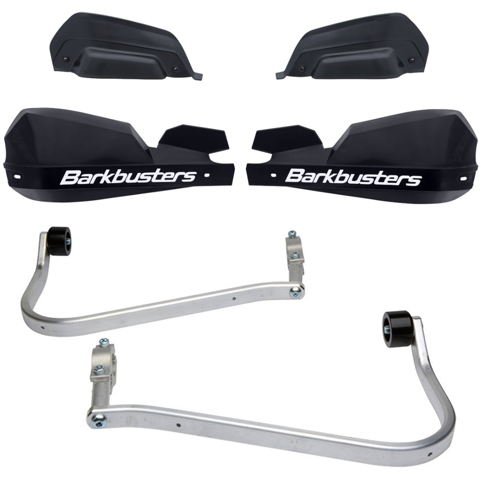 CUBRE PUÑOS ALUMINIO KAWASAKI VERSYS 650 06-25 - NEGRO/BLANCO (INCLUYE PLASTICOS VPS) - BARKBUSTERS