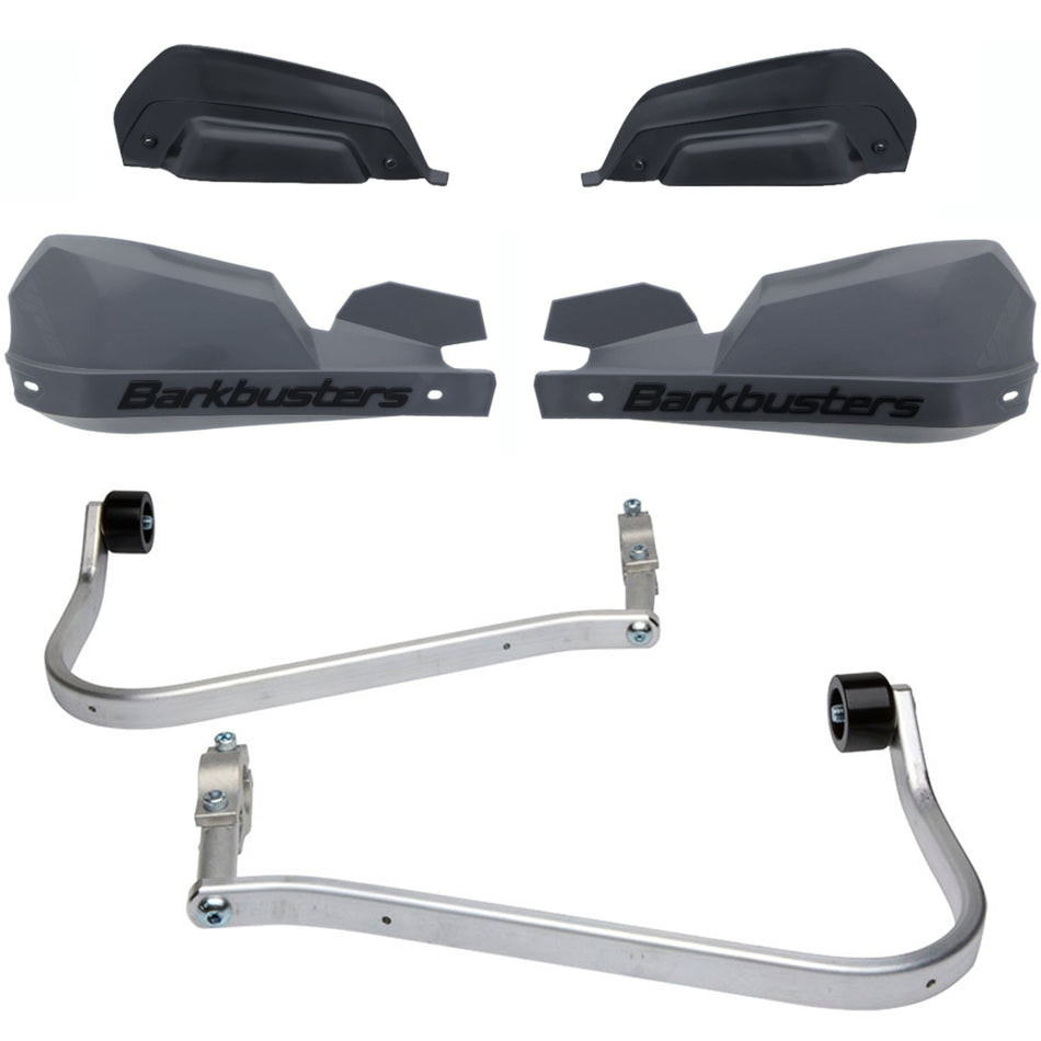 CUBRE PUÑOS ALUMINIO KAWASAKI VERSYS 650 06-25 - GRIS/NEGRO (INCLUYE PLASTICOS VPS) - BARKBUSTERS