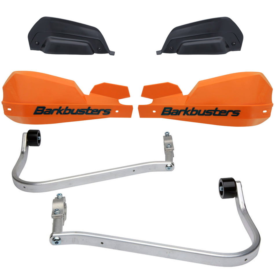 CUBRE PUÑOS ALUMINIO KAWASAKI VERSYS 650 06-25 - NARANJA/NEGRO (INCLUYE PLASTICOS VPS) - BARKBUSTERS