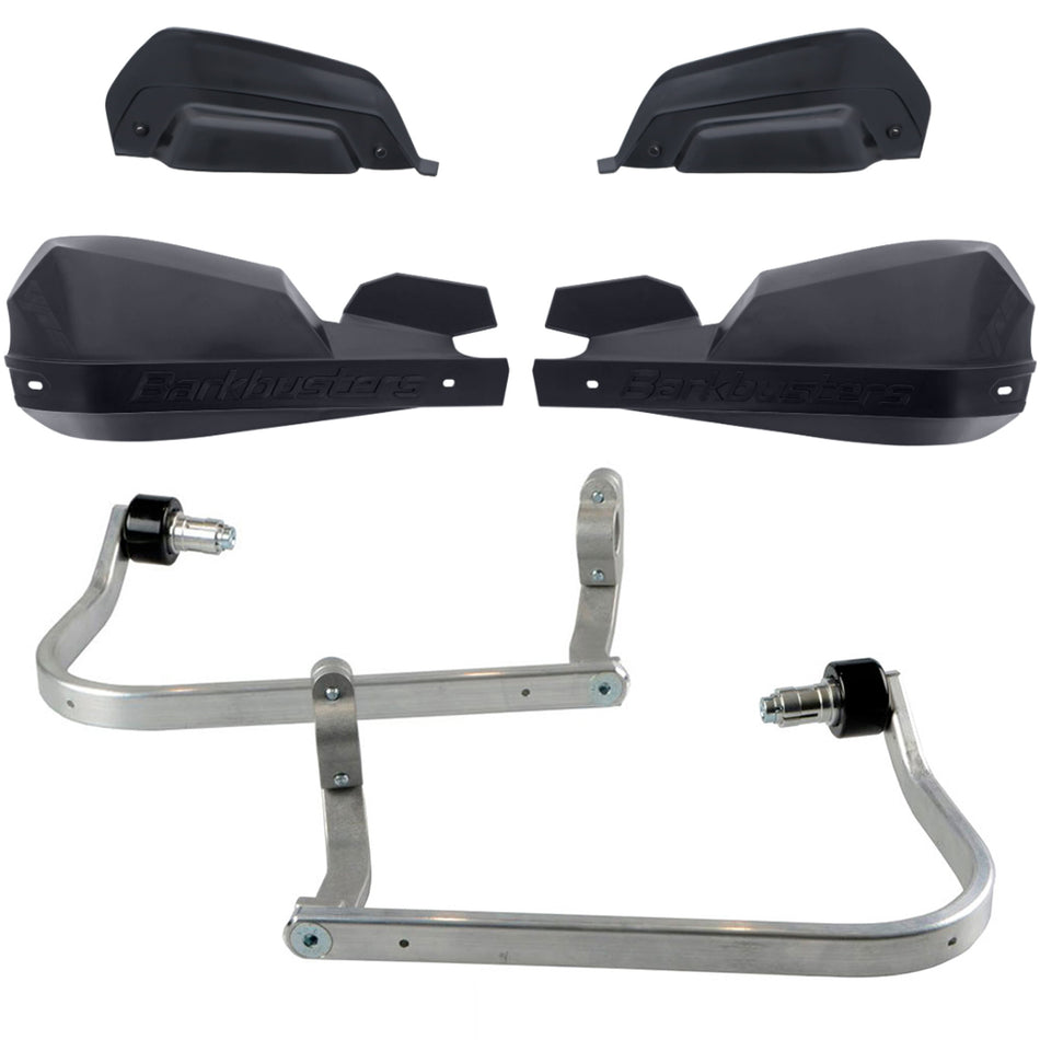 CUBRE PUÑOS ALUMINIO KAWASAKI VERSYS-X 250 - VERSYS-X 300 - NEGRO/NEGRO (INCLUYE PLASTICOS VPS) - BARKBUSTERS