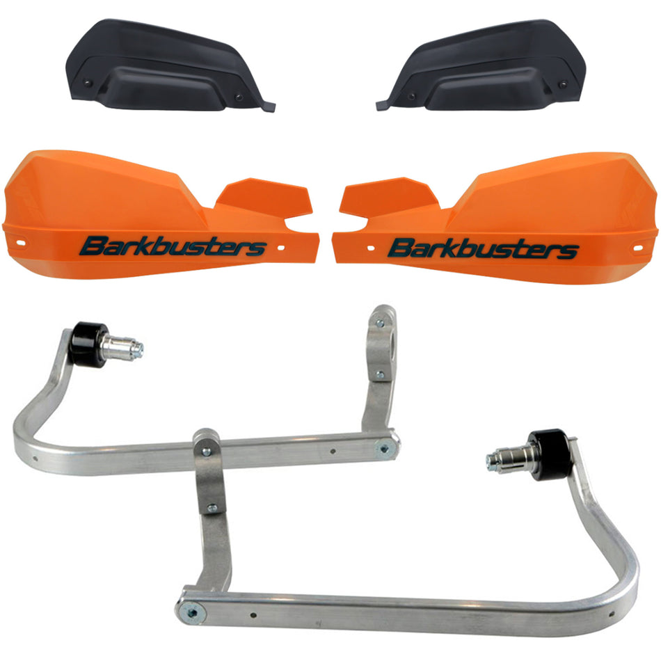 CUBRE PUÑOS ALUMINIO KAWASAKI VERSYS-X 250 - VERSYS-X 300 - NARANJA/NEGRO (INCLUYE PLASTICOS VPS) - BARKBUSTERS