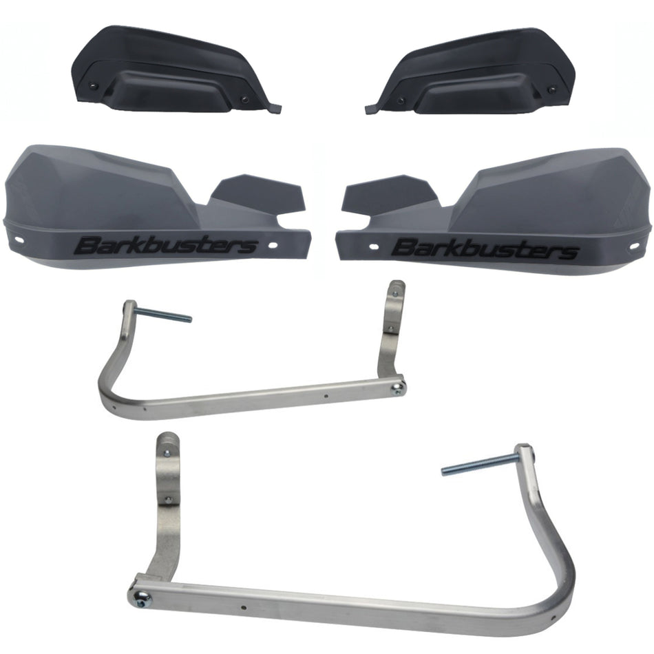 CUBRE PUÑOS ALUMINIO BMW F 700 GS 13-15 - F 800 GS 13-15 - F 800 GS ADVENTURE 14-15 - YAMAHA XT 1200Z SUPER TENERE 10-13 - GRIS/NEGRO (INCLUYE PLASTICOS VPS) - BARKBUSTERS