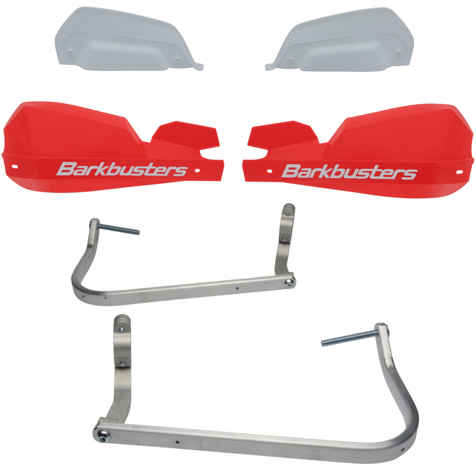 CUBRE PUÑOS ALUMINIO BMW F 700 GS 13-15 - F 800 GS 13-15 - F 800 GS ADVENTURE 14-15 - YAMAHA XT 1200Z SUPER TENERE 10-13 - ROJO/BLANCO (INCLUYE PLASTICOS VPS) - BARKBUSTERS