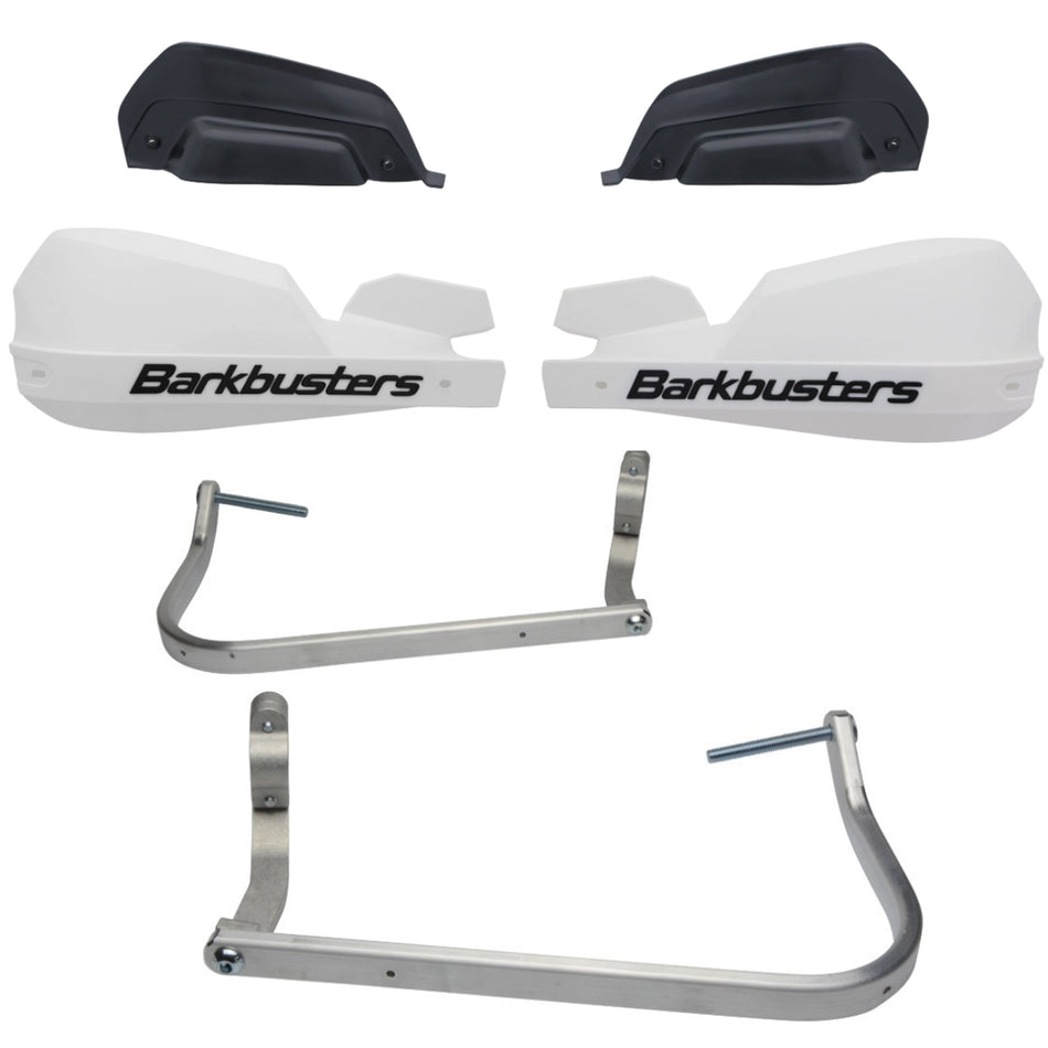 CUBRE PUÑOS ALUMINIO BMW F 700 GS 13-15 - F 800 GS 13-15 - F 800 GS ADVENTURE 14-15 - YAMAHA XT 1200Z SUPER TENERE 10-13 - BLANCO/NEGRO (INCLUYE PLASTICOS VPS) - BARKBUSTERS