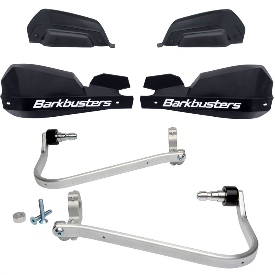 CUBRE PUÑOS ALUMINIO BMW G 310 GS - SUZUKI DL V-STROM 1000/650 - HONDA NC 700/750X - CB 500X 13-15 - XL 1000 V VARADERO - VFR CROSSTOURER 1200 X - KAWASAKI KLZ VERSYS 1000 12-14 - NEGRO/NEGRO (INCLUYE PLASTICOS VPS) - BARKBUSTERS