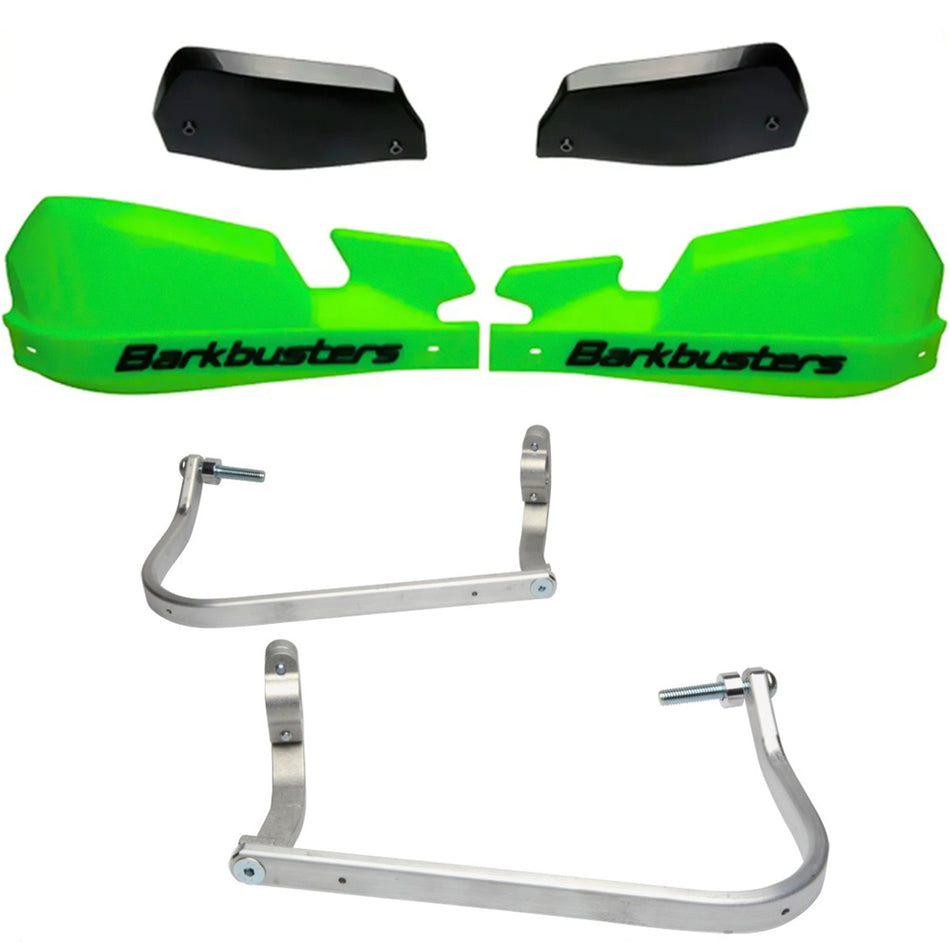 CUBRE PUÑOS ALUMINIO BMW R 1200 GS LC 13-18 - R 1200 GS LC ADVENTURE 14-19 - S 1000 XR - R 1200 R 15-18 - R 1250 R 19-24 - VERDE/NEGRO [INCLUYE PLASTICOS VPS] - BARKBUSTERS