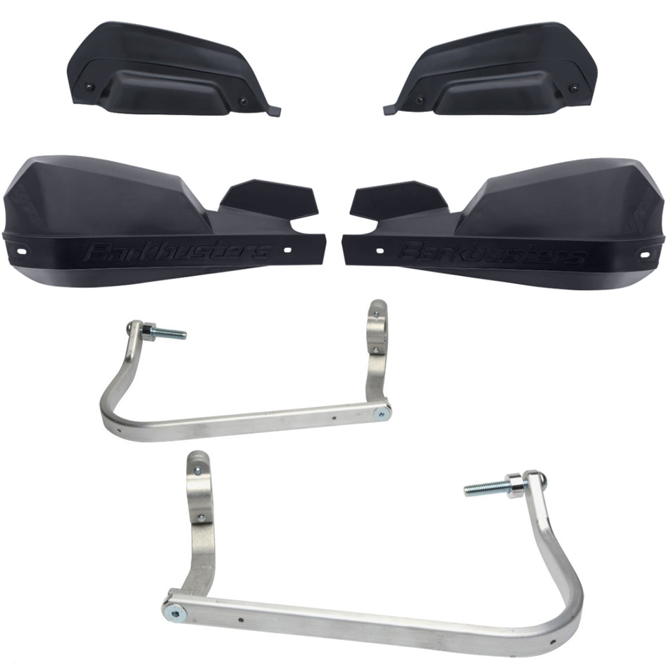 CUBRE PUÑOS ALUMINIO BMW R 1200 GS LC 13-18 - R 1200 GS LC ADVENTURE 14-19 - S 1000 XR - R 1200 R 15-18 - R 1250 R 19-24 - NEGRO/NEGRO [INCLUYE PLASTICOS VPS] - BARKBUSTERS