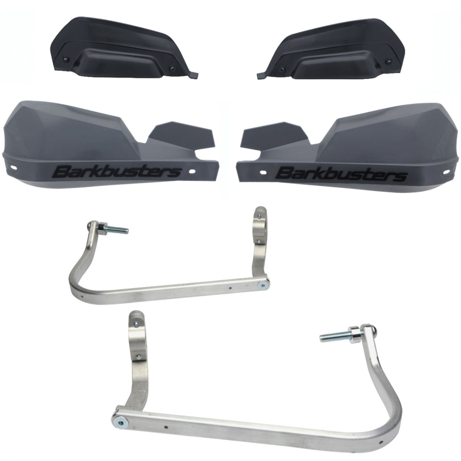 CUBRE PUÑOS ALUMINIO BMW R 1200 GS LC 13-18 - R 1200 GS LC ADVENTURE 14-19 - S 1000 XR - R 1200 R 15-18 - R 1250 R 19-24 - GRIS/NEGRO [INCLUYE PLASTICOS VPS] - BARKBUSTERS