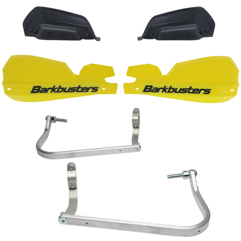 CUBRE PUÑOS ALUMINIO BMW R 1200 GS LC 13-18 - R 1200 GS LC ADVENTURE 14-19 - S 1000 XR - R 1200 R 15-18 - R 1250 R 19-24 - AMARILLO/NEGRO [INCLUYE PLASTICOS VPS] - BARKBUSTERS