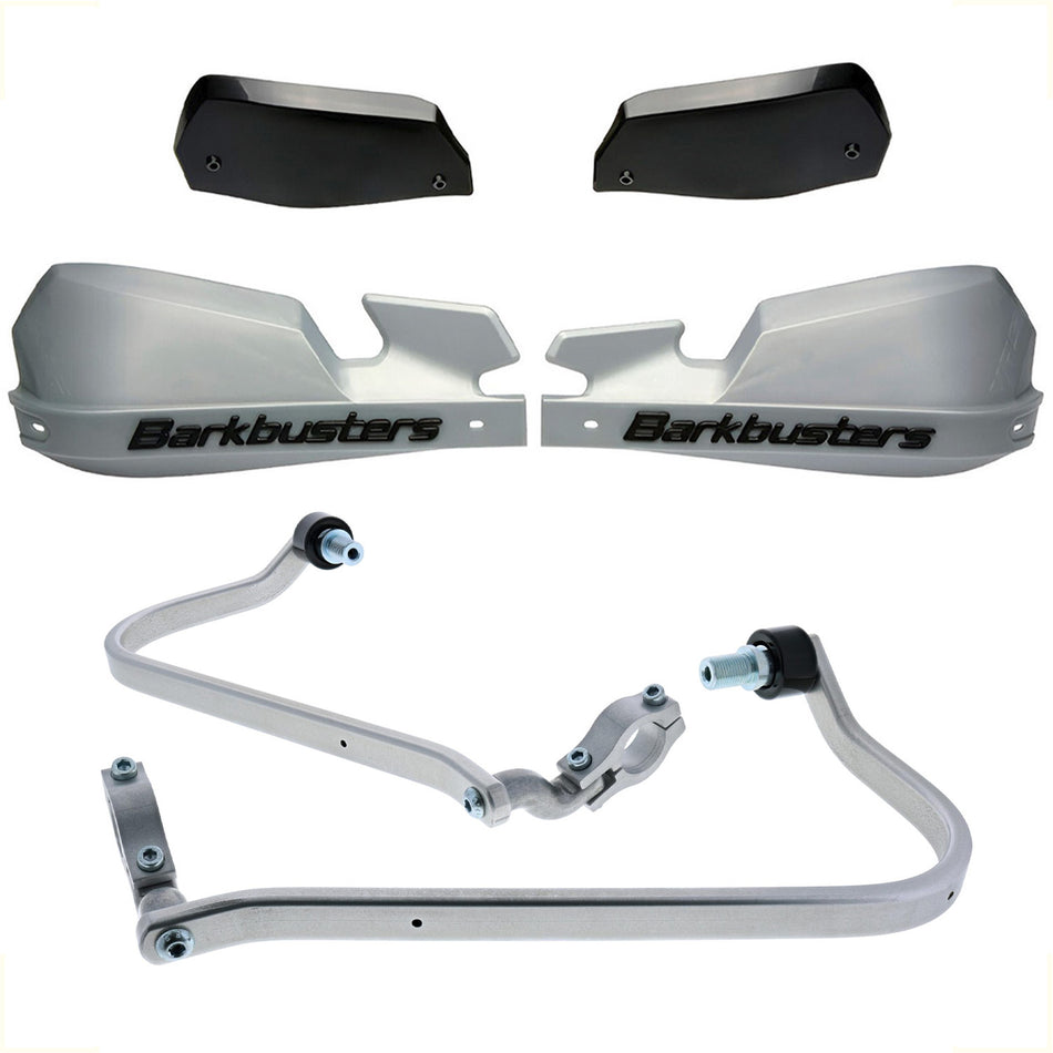 CUBRE PUÑOS ALUMINIO YAMAHA TENERE 700 19-24 - PLATEADO/NEGRO [INCLUYE PLASTICOS VPS] - BARKBUSTERS