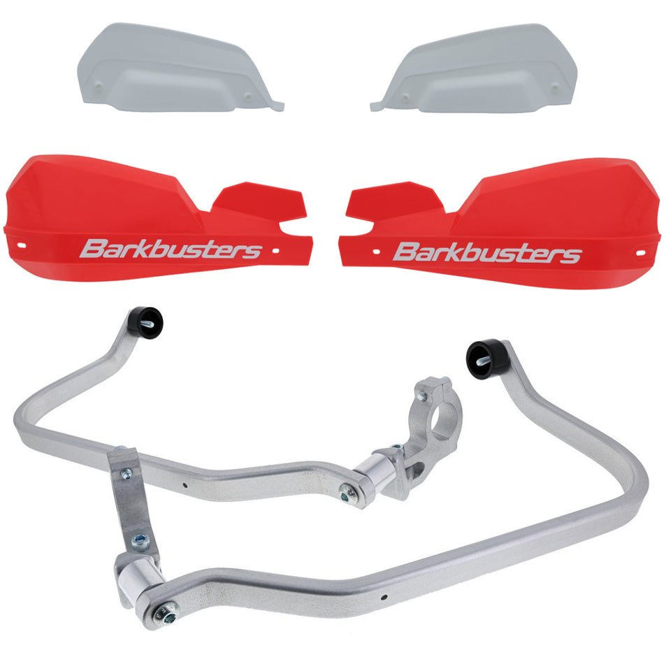 CUBRE PUÑOS ALUMINIO TRIUMPH SCRAMBLER 1200 - ROJO/BLANCO [INCLUYE PLASTICOS VPS] - BARKBUSTERS