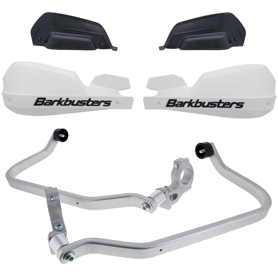 CUBRE PUÑOS ALUMINIO TRIUMPH SCRAMBLER 1200 - BLANCO/NEGRO [INCLUYE PLASTICOS VPS] - BARKBUSTERS