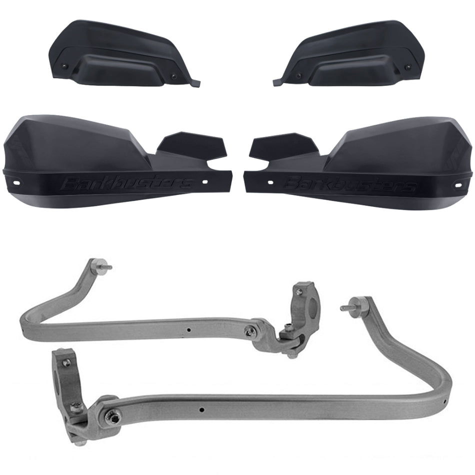CUBRE PUÑOS ALUMINIO KTM 390 ADVENTURE - ROYAL ENFIELD HIMALAYAN 16-21 - BAJAJ DOMINAR 400 - YAMAHA XT 660R - NEGRO/NEGRO (INCLUYE PLASTICOS VPS) - BARKBUSTERS