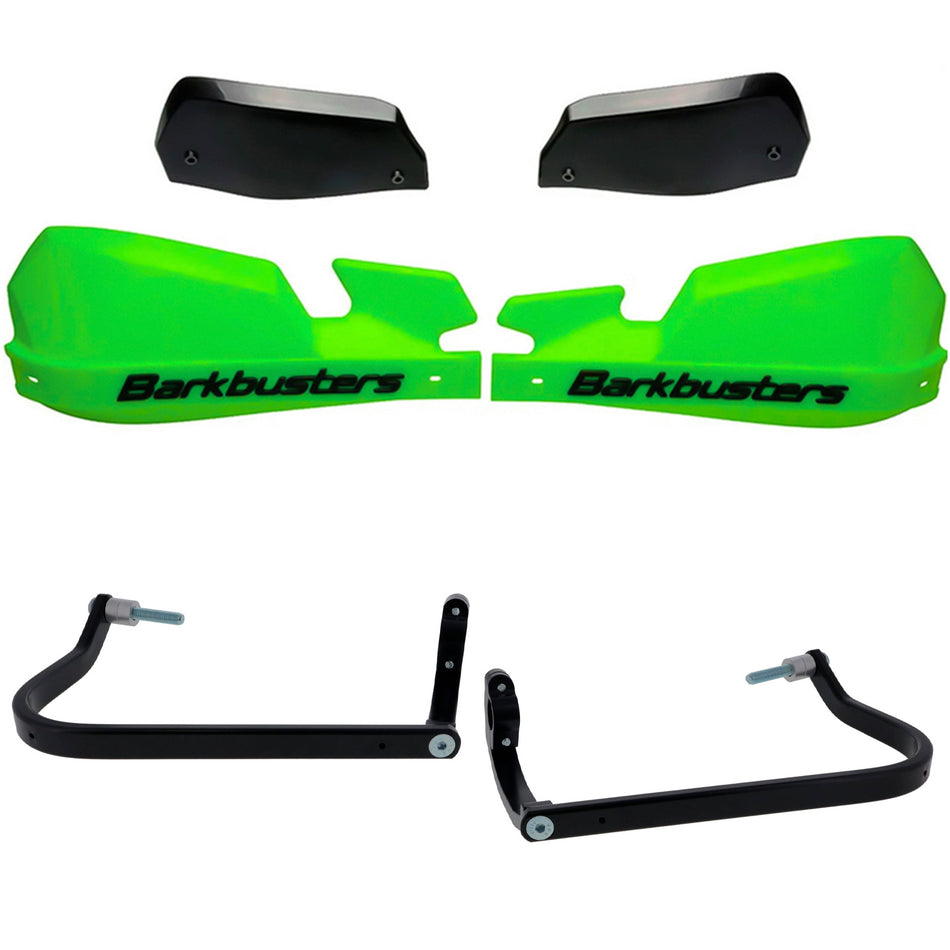 CUBRE PUÑOS ALUMINIO BMW F 750 GS - F 850 GS - F 850 GSA - R 1250 GS - R 1250 GSA - VERDE/NEGRO (INCLUYE PLASTICOS VPS) - BARKBUSTERS