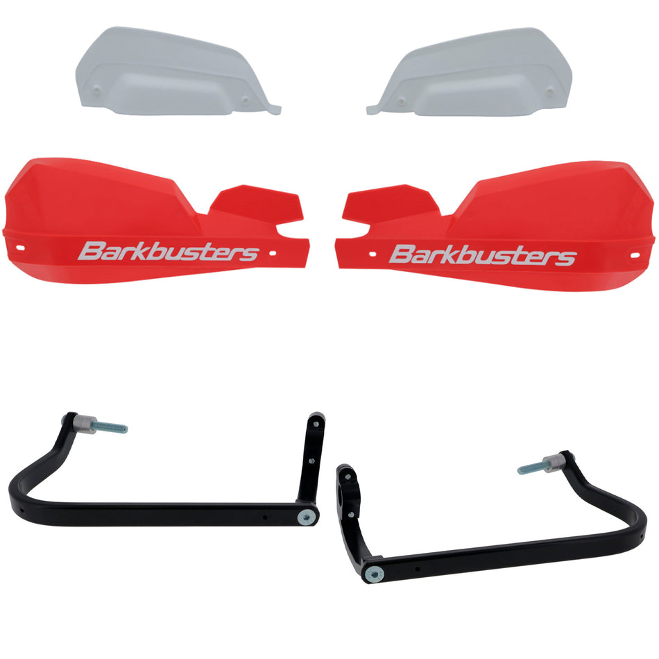 CUBRE PUÑOS ALUMINIO BMW F 750 GS - F 850 GS - F 850 GSA - R 1250 GS - R 1250 GSA - ROJO/BLANCO (INCLUYE PLASTICOS VPS) - BARKBUSTERS