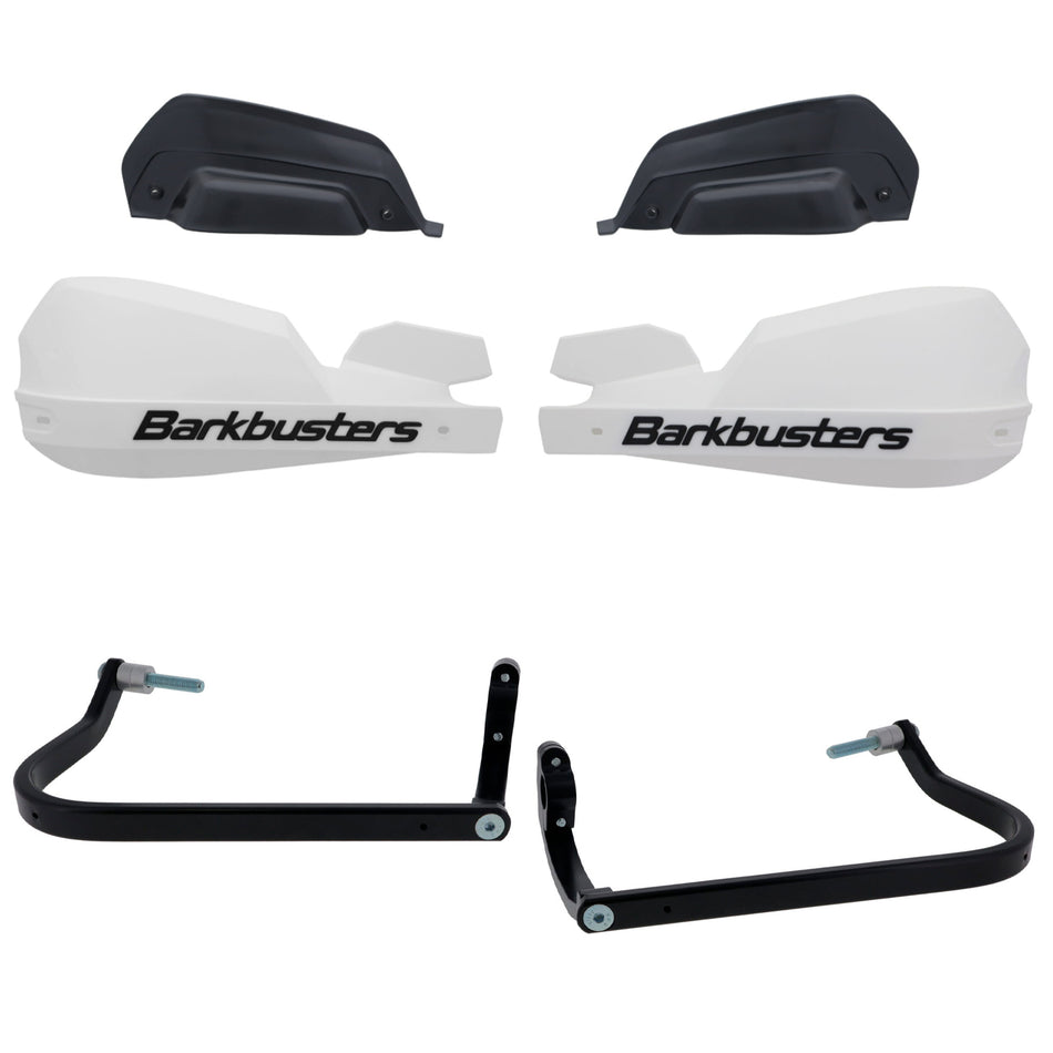 CUBRE PUÑOS ALUMINIO BMW F 750 GS - F 850 GS - F 850 GSA - R 1250 GS - R 1250 GSA - BLANCO/NEGRO (INCLUYE PLASTICOS VPS) - BARKBUSTERS