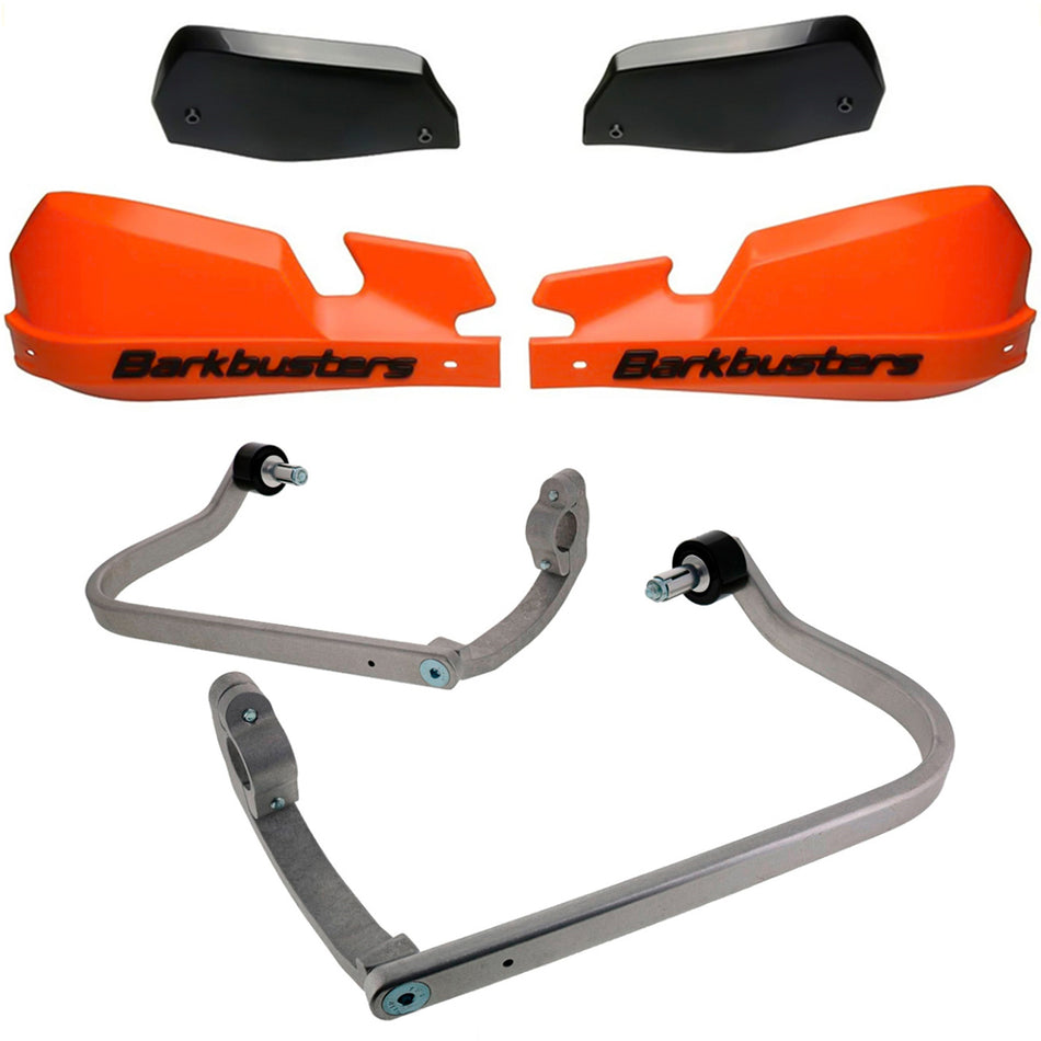 CUBRE PUÑOS ALUMINIO CF MOTO 450 MT - 800 MT - DUCATI MULTISTRADA V4 - V4 S - NARANJA/NEGRO (INCLUYE PLASTICOS VPS) - BARKBUSTERS