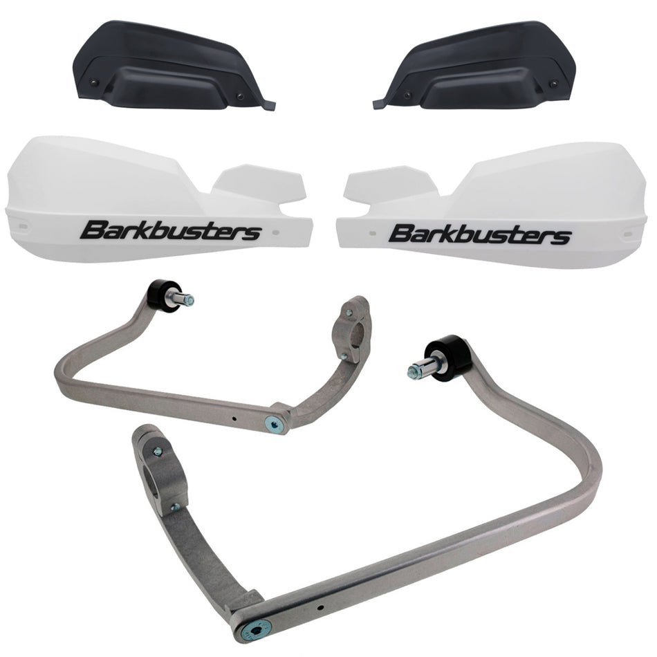 CUBRE PUÑOS ALUMINIO CF MOTO 450 MT - 800 MT - DUCATI MULTISTRADA V4 - V4 S - BLANCO/NEGRO (INCLUYE PLASTICOS VPS) - BARKBUSTERS