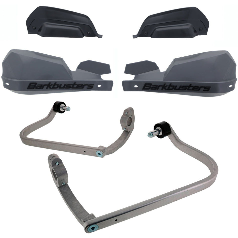 CUBRE PUÑOS ALUMINIO CF MOTO 450 MT - 800 MT - DUCATI MULTISTRADA V4 - V4 S - GRIS/NEGRO (INCLUYE PLASTICOS VPS) - BARKBUSTERS