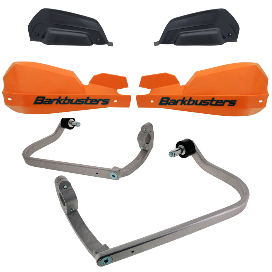 CUBRE PUÑOS ALUMINIO CF MOTO 450 MT - 800 MT - DUCATI MULTISTRADA V4 - V4 S - NARANJA/NEGRO (INCLUYE PLASTICOS VPS) - BARKBUSTERS