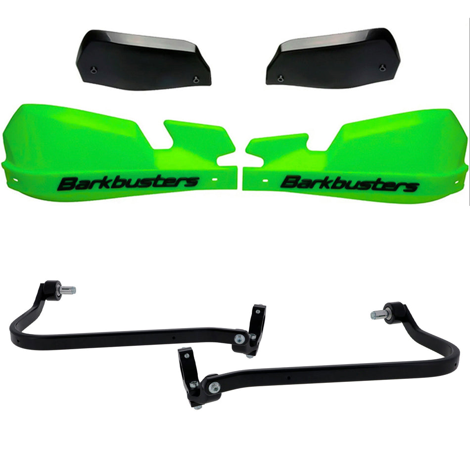 CUBRE PUÑOS ALUMINIO DUCATI DESERT X 22-26 - DESERT X RALLY 22-26 - VERDE/NEGRO (INCLUYE PLASTICOS VPS) - BARKBUSTERS