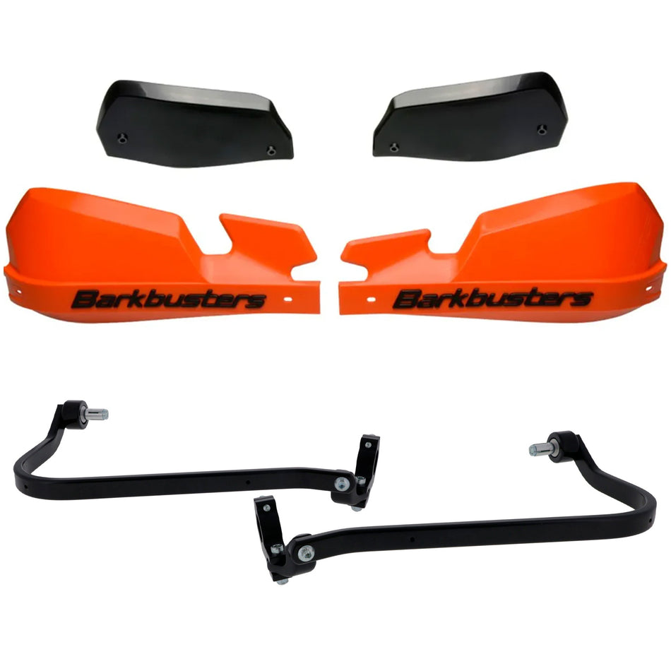 CUBRE PUÑOS ALUMINIO DUCATI DESERT X 22-26 - DESERT X RALLY 22-26 - NARANJA/NEGRO (INCLUYE PLASTICOS VPS) - BARKBUSTERS