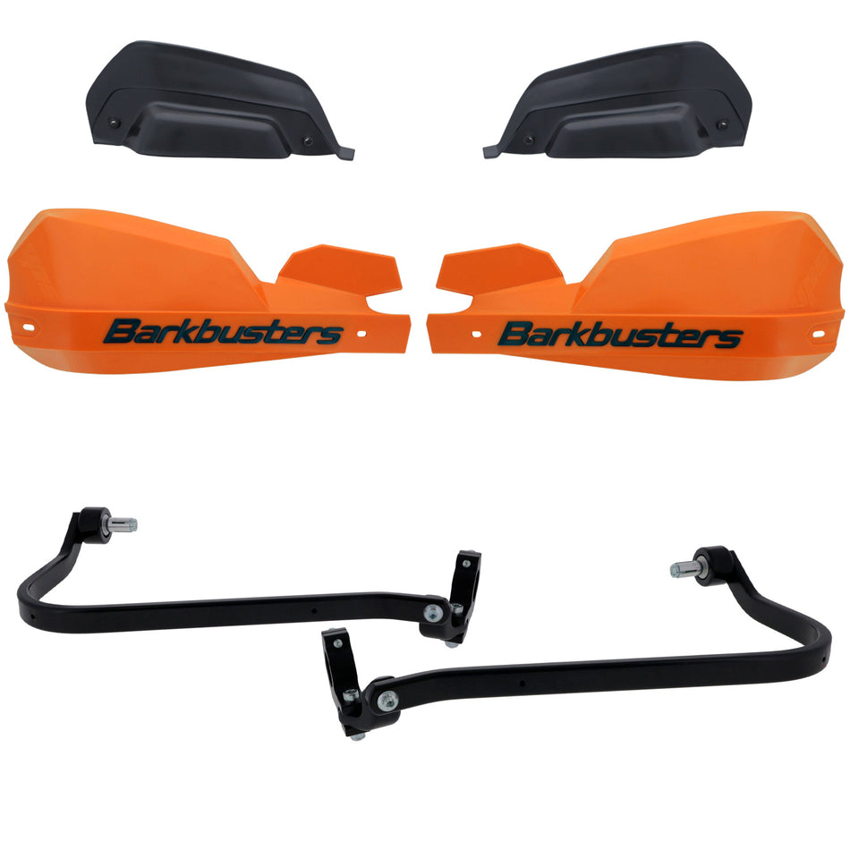 CUBRE PUÑOS ALUMINIO DUCATI DESERT X 22-26 - DESERT X RALLY 22-26 - NARANJA/NEGRO (INCLUYE PLASTICOS VPS) - BARKBUSTERS