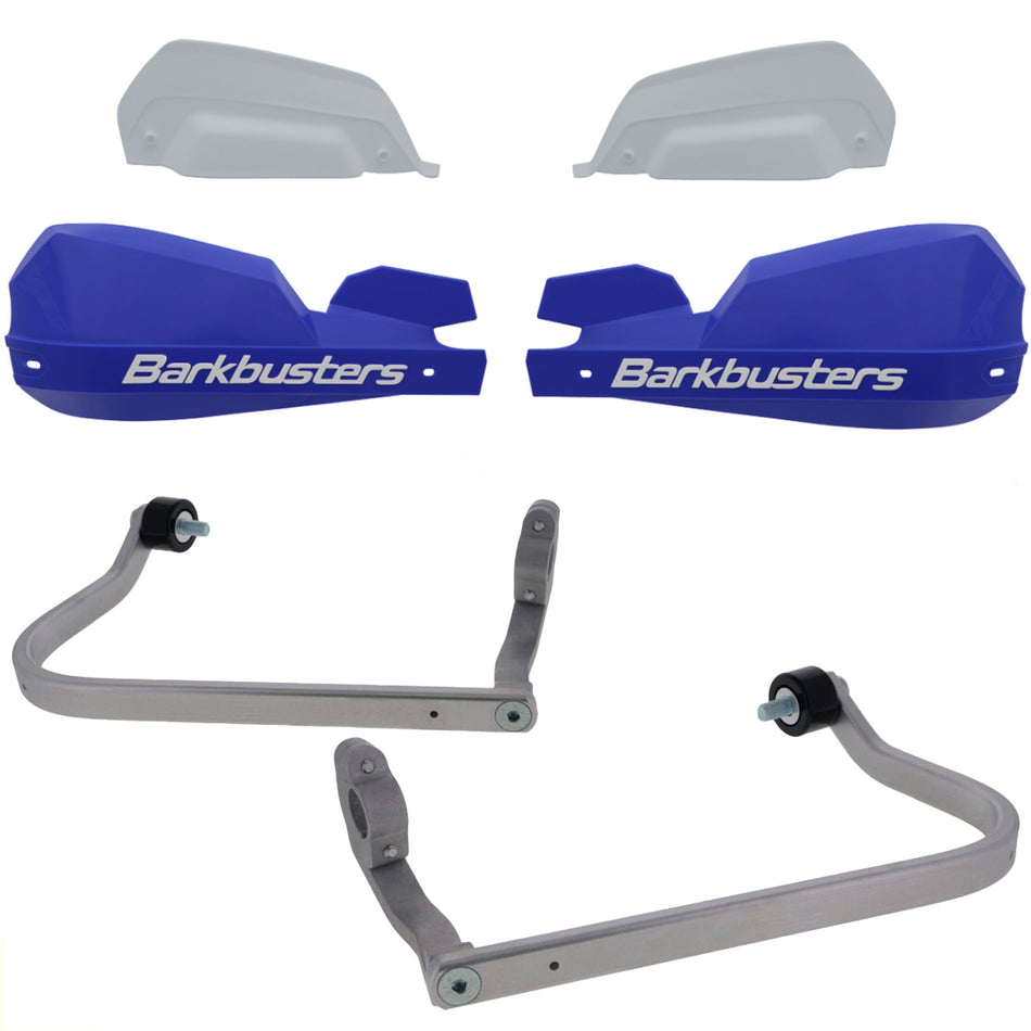 CUBRE PUÑOS ALUMINIO SUZUKI V-STROM 1050 DE 23-26 - V-STROM 800 24-26 - AZUL/BLANCO [INCLUYE PLASTICOS VPS] - BARKBUSTERS