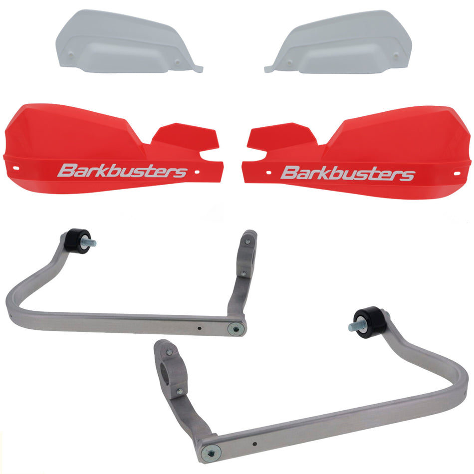 CUBRE PUÑOS ALUMINIO SUZUKI V-STROM 1050 DE 23-26 - V-STROM 800 24-26 - ROJO/BLANCO [INCLUYE PLASTICOS VPS] - BARKBUSTERS