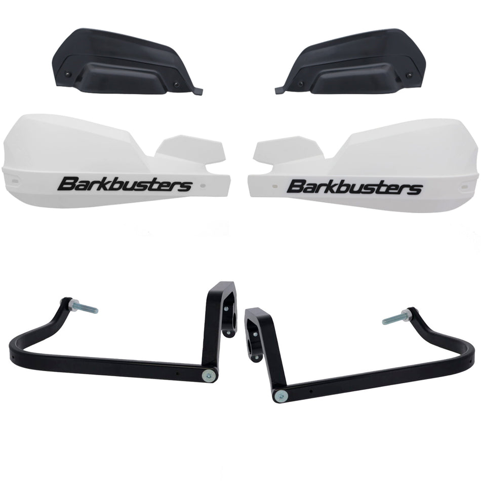 CUBRE PUÑOS ALUMINIO BMW R 1300 GS - 1300 GS ADVENTURE - BLANCO/NEGRO (INCLUYE PLASTICOS VPS) - BARKBUSTERS