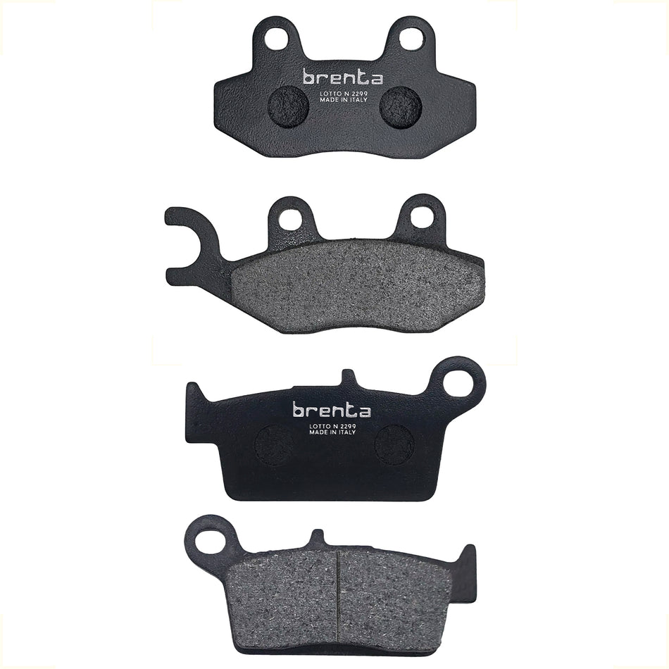 KIT BALATAS FRENO DELANTERO Y TRASERO KAWASAKI KLX 250S - KLX 250SF - KLX 300 19-23 - ORGANICA - BRENTA