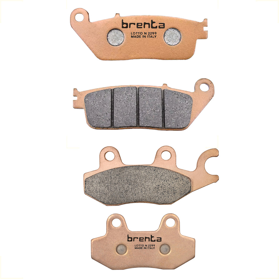 KIT BALATAS FRENO DELANTERO Y TRASERO  KAWASAKI VERSYS 300 - TRIUMPH 900 BONNEVILLE 05-08 - SINTERIZADA - BRENTA