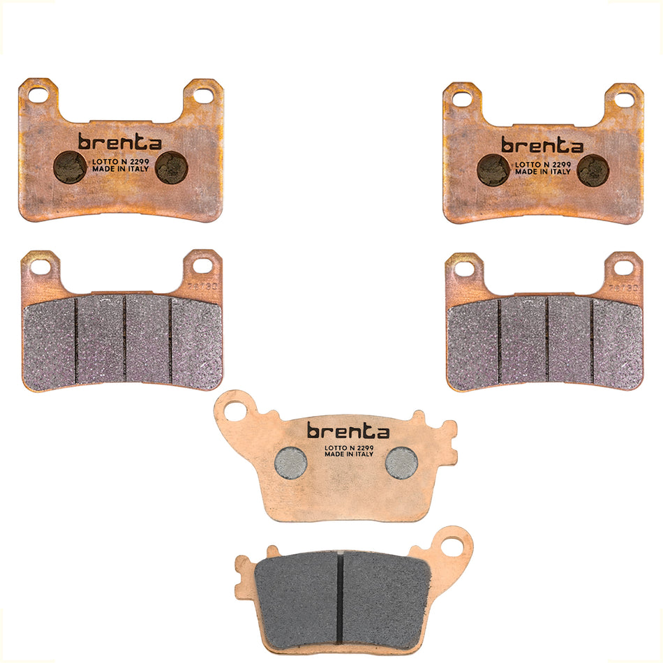 KIT BALATAS FRENO DELANTERO Y TRASERO - SINTERIZADAS - BRENTA 4117/FA379/07SU27 - 4114/FA436/07HO59 - ITALIA