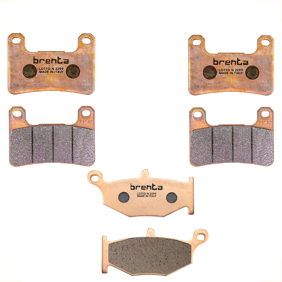 KIT BALATAS FRENO DELANTERO Y TRASERO SUZUKI GSX-R 600 04-10 - GSX-R 750 04-10 - GSX-R 1000 07-08 -V-STROM 1000 14-19 - V-STROM 1000 XT 17-19 - V-STROM 1050 XT 20-25 -SINTERIZADA - BRENTA