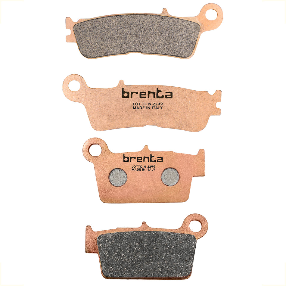 KIT BALATAS FRENO DELANTERO Y TRASERO YAMAHA YZ 125 21-26 - YZ 250 21-26 -  WR 250 F 22-26 - WR 450 F 21-26 - YZ 250 F 21-26 -  YZ 450 F 20-26 - 250 FX 22-26 -  450 FX 21-26 -SINTERIZADA PRO - BRENTA