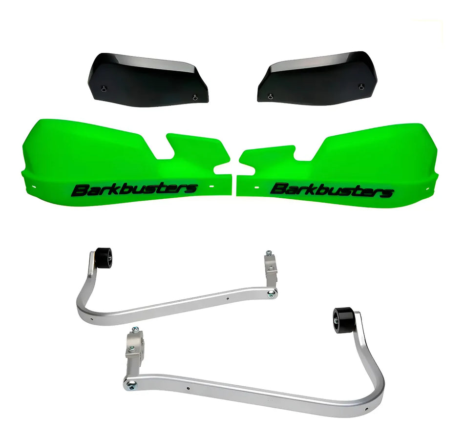 CUBRE PUÑOS ALUMINIO KAWASAKI VERSYS 650 06-25 - VERDE/NEGRO [INCLUYE PLASTICOS VPS] - BARKBUSTERS