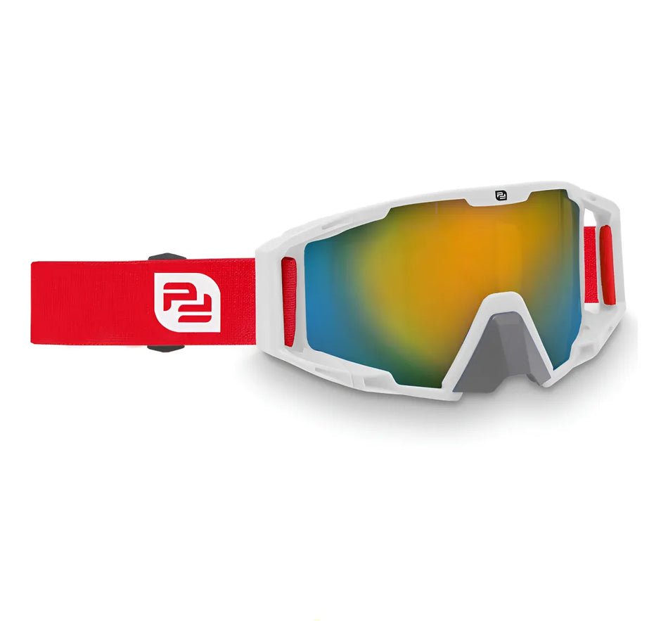 GOGGLES GAFAS TACTICOS MOTOCROSS MX2 - BLANCO/ROJO - PRO FACTORY