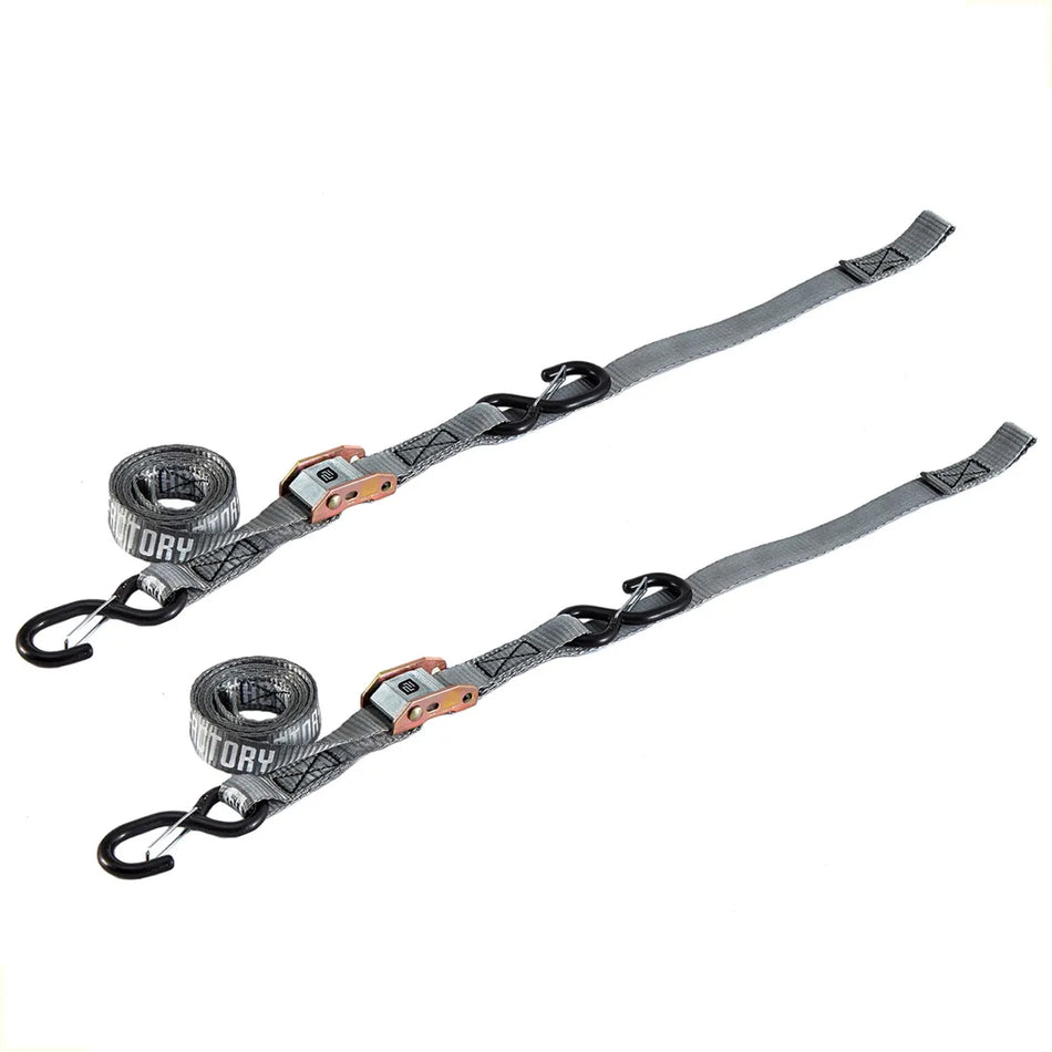 CORREAS AMARRE CINCHOS TIE DOWN 1.0"/25 MM PARA MOTOCICLETAS - PAR - GRIS - PRO FACTORY