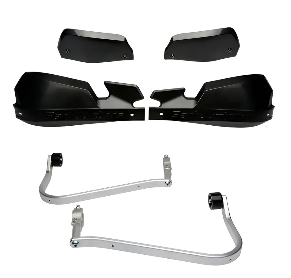 CUBRE PUÑOS ALUMINIO KAWASAKI VERSYS 650 06-25 - NEGRO/NEGRO [INCLUYE PLASTICOS VPS] - BARKBUSTERS