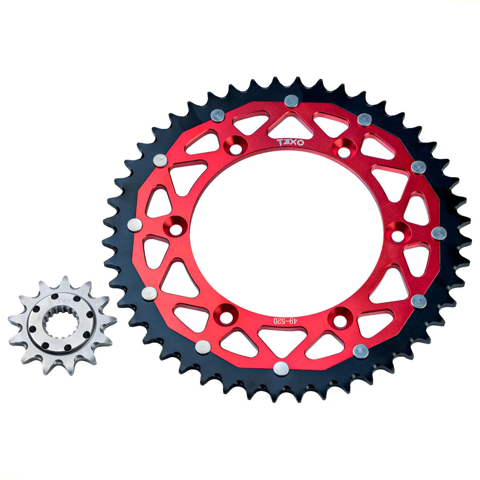 KIT ENGRANE SPROCKET H CRF 450R - CRF 450X - CR 250R 92-08 - CRF 250R 22-26 49T/13T - TEX