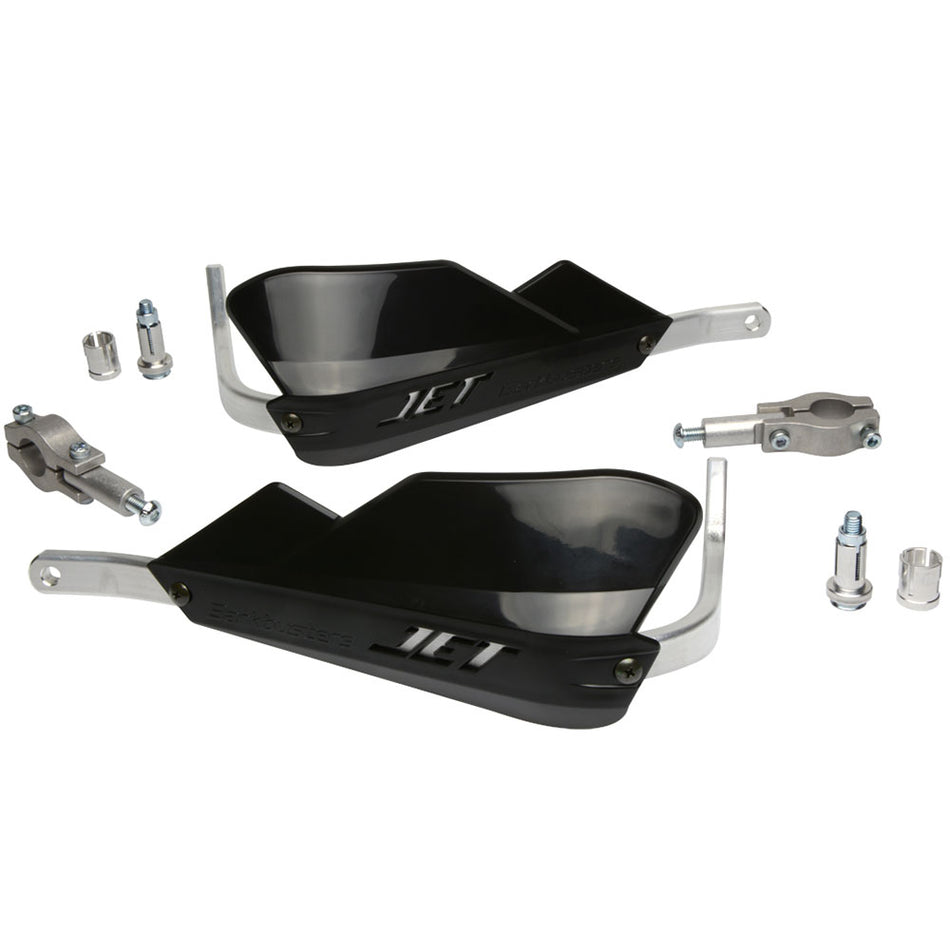 CUBRE PUÑOS ALUMINIO JET PARA MANUBRIO ESTANDAR 22MM - ENDURO UNIVERSAL - COLOR NEGRO - BARKBUSTERS