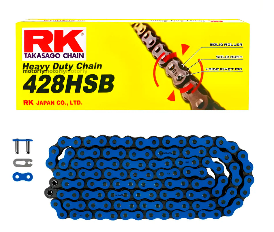 CADENA 428H X 136L - REFORZADA - AZUL - RK