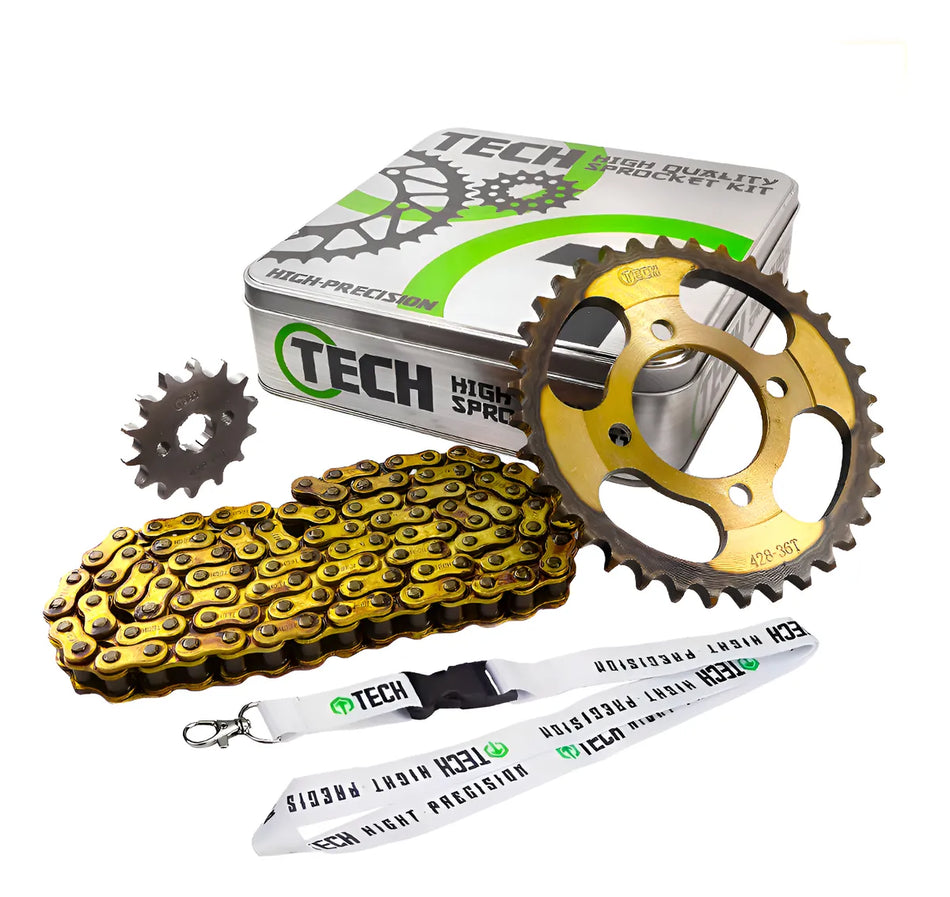 KIT DE ARRASTRE HONDA WAVE NF 100 - REFORZADO - GOLD - TECH