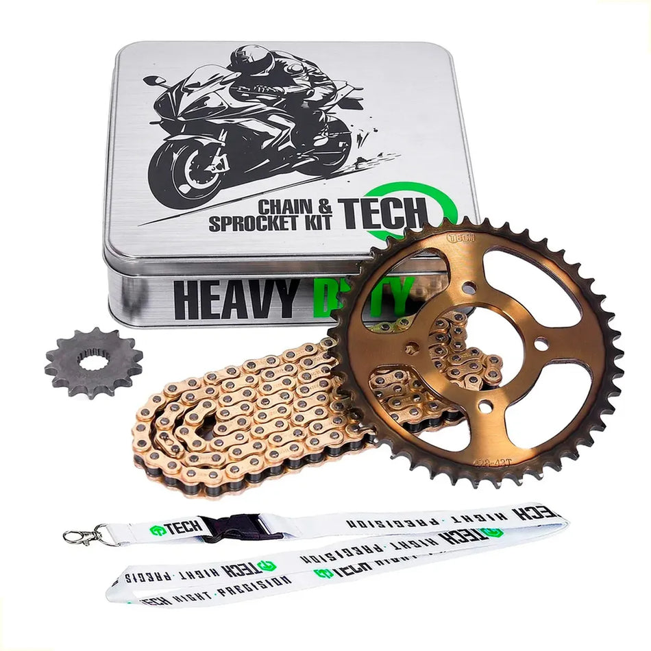 KIT DE ARRASTRE SUZUKI GN 125 - REFORZADO - GOLD - TECH